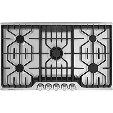 Frigidaire Professional 36 Inch Gas Griddle, Stainless Steel 5-Burner with Propane Conversion Kit, FPGC3677RS Cooktop