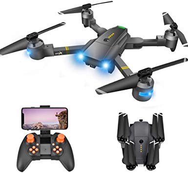Drone with Camera - RC Drones for Beginners, WiFi FPV Drone w/ 720P HD Camera/Voice & APP Control/Trajectory Flight/Altitude Hold/Gravity Sensor, VR Game, Drone with Camera for Adults & Kids