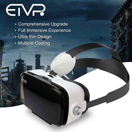 ETVR Upgrade Immersive 3D VR Virtual Reality Headset , More Lighter More Thinner Immersive Virtual Reality Glasses - Your Private Movie Theater ( 4.5-6.2 Inches )