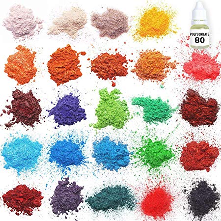 Mica powder – Soap Making Kit – Powdered Pigments Set – Slime Powder – 24 coloring - Hand Soap Making Supplies - Resin Dye - Mica Powder Organic for Soap Molds - Bath Bomb Dye Colorant