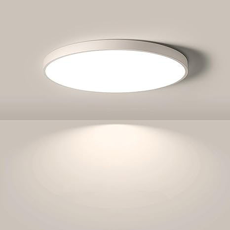 8.9 Inch LED Flush Mount Ceiling Light Fixture, 4000K Natural White, 1800LM, 18W, Flat Modern Round Lighting Fixture, 180W Equivalent White Ceiling Lamp for Kitchens, Stairwells, Bedrooms.etc.