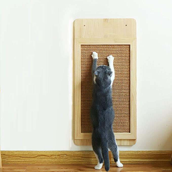 MOUOGO Wall Mounted Scratching Post Place Floor Or Wall Mounted, Durable Sisal Board Scratcher for Cats Health and Good Behavior,Wall Cat Scratcher Scratching Board for Cats
