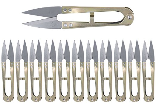 Double Sharp Quick-Clip Lightweight Thread Clippers Trimming Scissors & Thread Snips (12pc Metal)