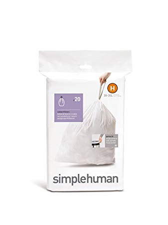 simplehuman code H, custom fit bin liners, 400 pack