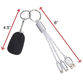 LemoCam Cheapest Car Key Camera, Keychain Camera Cheapest Mini dv  Free iOS/Android Charging Cable