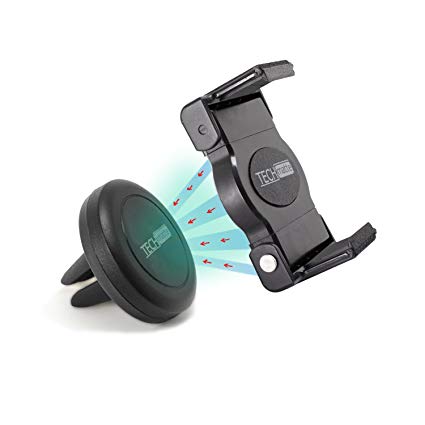 TechMatte MagGrip Air Vent Magnetic Universal Car Mount with MagGrip Holder/Cradle Bundle for Smartphones Including iPhone 6, 6S, Galaxy S7, S6 Edge, G5 - Black