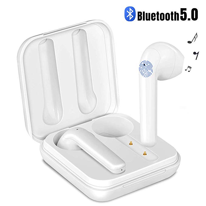 Wireless Earbuds Bluetooth 5.0 Wireless Earphones TWS Bluetooth Earbuds Touch Control with Charging Case Bluetooth Wireless Earbuds Built-in Mic/Premium Sound/ IPX5 Sweatproof for Sports Workout Gym