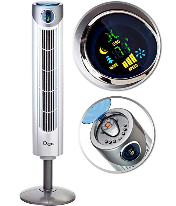 Ozeri OZF1 Ultra 42 inch Wind Fan - Adjustable Oscillating Tower Fan with Noise Reduction Technology