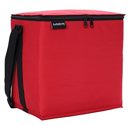 MIER 24 Can Soft Cooler Insulated Lunch Box Bag for Women,Men,Girls,Boys, Leakproof Lunch Tote(Red)