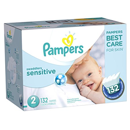 Pampers Swaddlers Sensitive Diapers Size 2, 132 Count