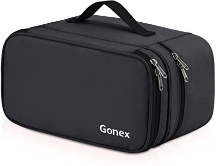 Gonex Travel Underwear Organizer,Large Compartment Bra Travel Organizer Bag Ultralight Bra Packing Cube for Underwear Bras Cosmetics Accessories Black