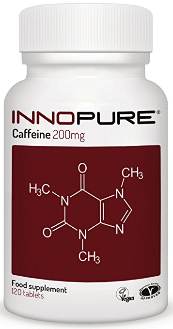Pure Caffeine Tablets, Half Price Introductory Offer | 120 x 200mg High Grade Tablets | Pre Workout, Energy Boost | Innopure