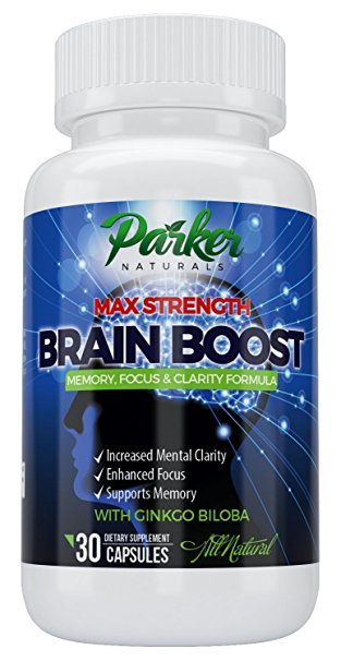 Focus Memory Clarity Brain Supplement: Nootropic Support With DMAE by Parker Naturals, Ginkgo Biloba & St. John's Wort