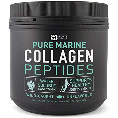 Sports Research Premium Marine Collagen Peptides (12Oz) From Wild-Caught Snapper