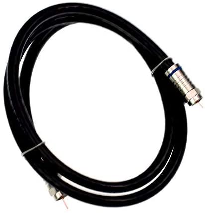 RG6 Quad Shield Coaxial Cable F Connector 18 AWG 3GHZ 75 Ohm Sat TV (3FT, Black)