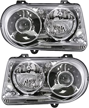 Headlights Headlamps Left & Right Pair Set for 05-10 Chrysler 300C