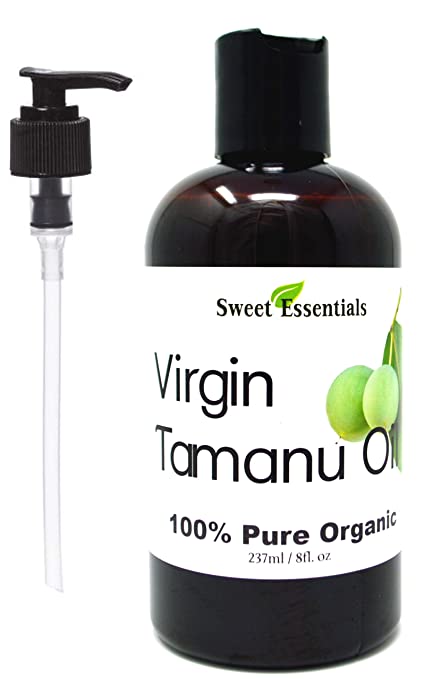 Organic Unrefined Tamanu Oil | 8oz w/ Pump | Imported from Tahiti | 100% Pure | Cold Pressed | Age Spot & Scar Reduction | Acne Prevention & Healing | Moisturizing | Treat & Prevent Eczema & Psoriasis