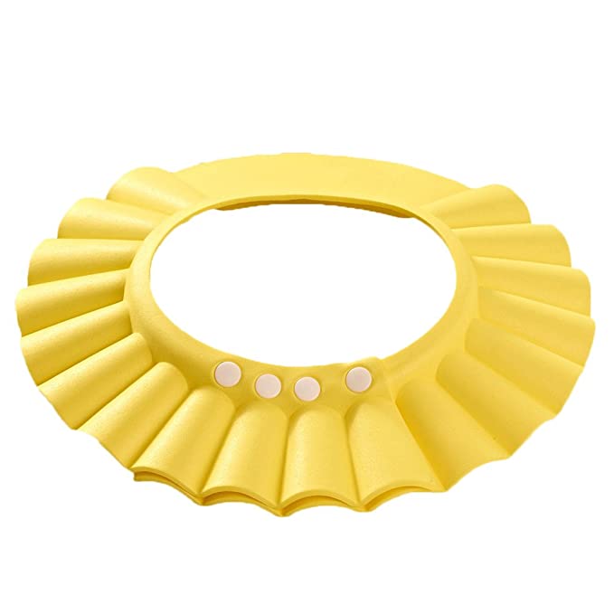 Baby Safety Bath Visor Shampoo Hat Shower Bathing Eye Protector Hair Washing Shield Cap (Yellow)