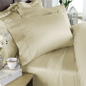 21 inches EXTRA DEEP POCKET - 800 Thread Count Egyptian Cotton Sheet Set, 800TC, King, Solid Ivory