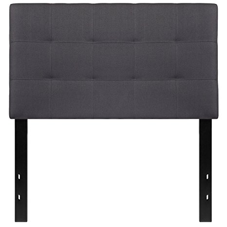 Flash Furniture Bedford Tufted Upholstered Twin Size Headboard in Dark Gray Fabric