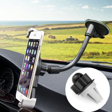 CARPRO 3 In 1 Universal Adjustible Dashboard Car Mount Holder Air Vent Windshield Phone Holder Cradle for iphone 6 6 plus 5 5s 5c 4 4s, Android Samsung Galaxy S7 S6 S5 S4 S3, Note3 and More