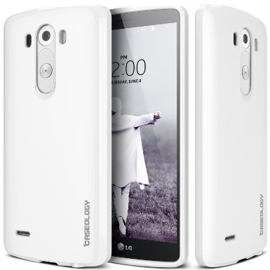 LG G3 Case Caseology Daybreak Series Slim Fit Shock Absorbent Cover White Slip Resistant for G3 - White