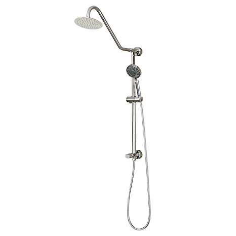 Blue Ocean 39” Stainless Steel SC5316 Retro-Fit Rain Shower System with Shower Head and Adjustable Slide Bar, Brushed Finish