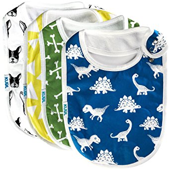 Premium Cute Baby Toddler Bibs Burp Burpy Cloths 4 Pack Gift Set Soft Absorbent Extra LARGE Feeding Reflux Drool Teething Bibs,Triple Adjustable Snap Buttons, Funny Personalized for Boys & Girls …