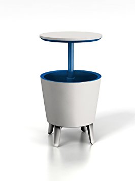 Keter Cool Bar Plastic Outdoor Ice Cooler Table Garden Furniture - Cream Blue
