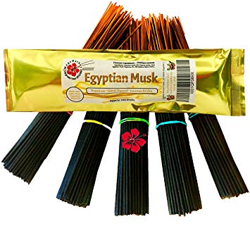 WagsMarket Premium Hand Dipped Incense Sticks, You Choose The Scent. 100-12in Sticks. (Egyptian Musk)