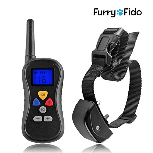 Remote Dog Training Collar - Water-Resistant Collar with LED Remote - 16 level Shock and Beep Signal Ranging up to 330 Yards
