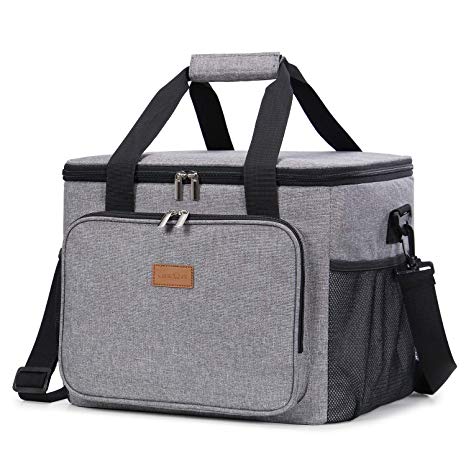 Lifewit Soft Cooler Bag Insulated 24L ( 40-Can ), Large Leakproof Soft Sided Portable Cooler Bag for Outdoor Travel Beach Picnic Camping BBQ Party, Grey