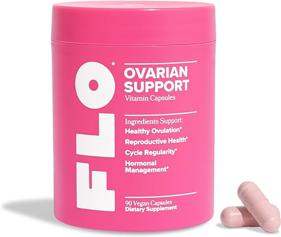 FLO Ovarian Health Support - DIM, Myo-Inositol, D-Chiro Inositol, Folic Acid - Ovarian Health Support Supplement - Hormone Balance for Women - Healthy Ovulation & Cycle Regularity - 30 Servings