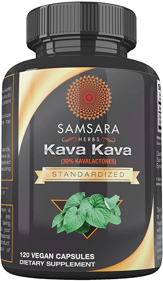 Samsara Herbs Natural Kava Kava Extract Powder (120 Capsules) High Potency Kava Root 30% Kavalactones - Instant Kava Tea, Sleep Aid, Stress Relief & Muscle Relaxer