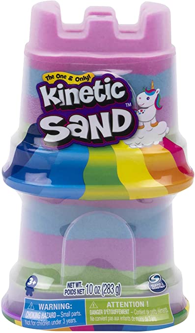 Kinetic Sand, 9-Pack Rainbow Unicorn Multi-Color Double Castle Containers, for Kids Aged 3 and Up