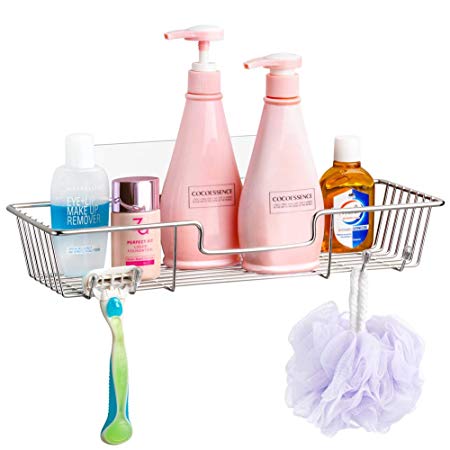 ARCCI Adhesive Shower Caddy Basket Holder Stainless Steel, Shampoo Organizer Storage for Bathroom, Kitchen (Adhesive Shower Caddy)