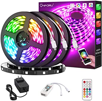 Onforu 50ft Smart WiFi LED Strip Lights,15m RGB Light Strip Compatible with Alexa, Google Assistant, Dimmable Colored LED Light Strip by App Control, Music Synchronize Color Changing Tape Lights