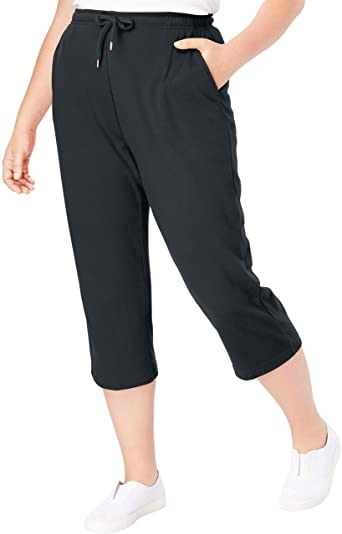 Woman Within Women's Plus Size Sport Knit Capri Pant