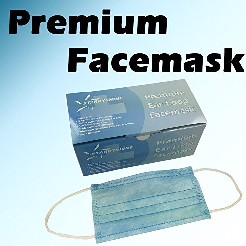 Premium Ear Loop Medical Grade Face Mask, Blue, 50 Earloop Masks Per Box