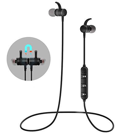 Bluetooth Earphones Magnetic in-Ear Headphones HiFi Aptx Stereo Wireless Earbuds Sport Headset Earbud Headphones for Running W/Tangle Free Noise Isolating Bass Driven Sound for Smartphones/PC/Tablet