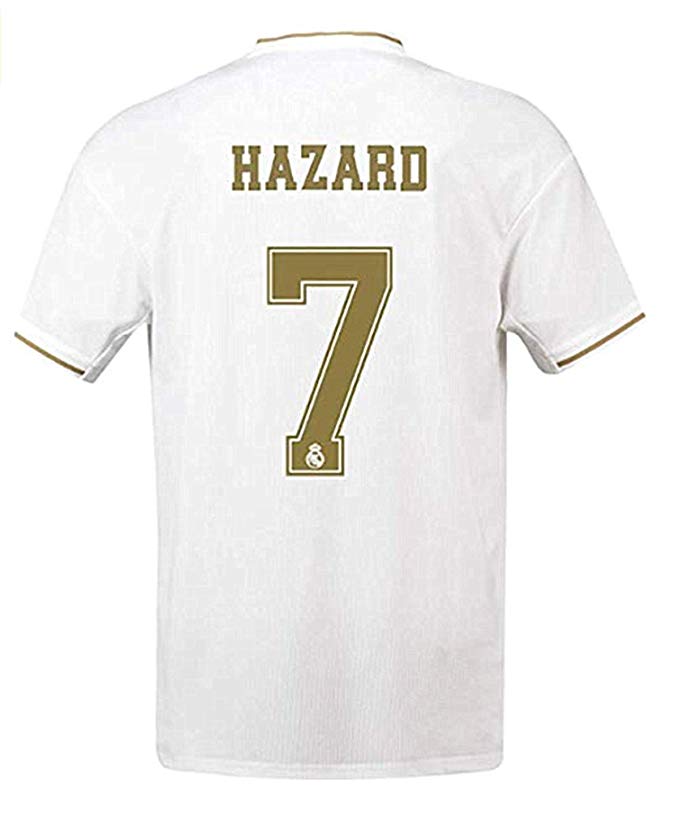 Mens Hazard Jersey Real Madrid # 7 Soccer Jersey 2019-2020 Home White Jersey & Shorts