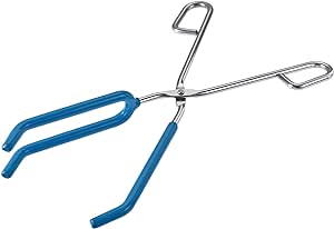 uxcell Lab Beaker Tongs 3 Prongs Stainless Steel 11.81-inch Opens Up to 180mm Width Blue