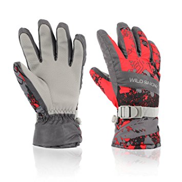 Ski Gloves,DUZCLI Winter Warm Camo Waterproof Snow Gloves For Men,Women,Boys