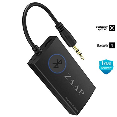ZAAP Wireless Portable Bluetooth Transmitter Connected to 3.5mm Audio Devices, Paired with Bluetooth Receiver, Bluetooth Dongle, A2DP Stereo Music Transmission for TV