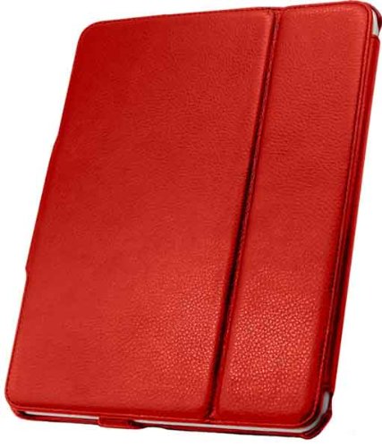 Unlimited Cellular 888-0002-RED Leather Flip Book Case and Folio for Apple iPad, 1st Generation - Red