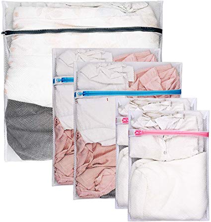 Mesh Laundry Bag for Delicates, Lingerie Bags for Laundry, Delicates Bag for Washing Machine, Laundry Bags Mesh Wash Bags for Bra, Blouse, Hosiery, Stocking, Underwear, Travel Laundry Bag (5 Pack)
