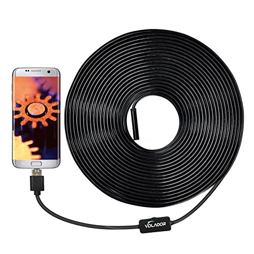 Volador 2 Million Pixels 720P USB Borescope Camera, 2 in1 HD Endoscope Inspection Camera for OTG Android Phones Computers Tablets, Waterproof Snake Camera with 10m 33ft Inspection Tube