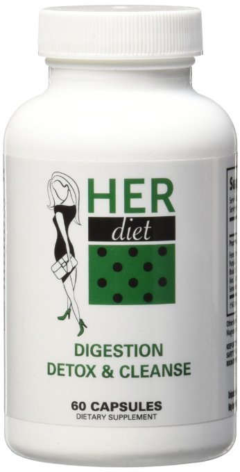 HERdiet Digestion Detox and Cleanse for Women Extra Strength Supplement Pills with Detoxification of Colon and Toxins for Diet Assist