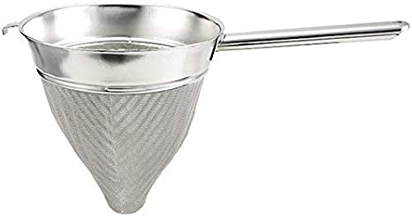 Winco CCB-10, 10-Inch Bouillon Strainer with Extra Fine Mesh, Stainless Steel Colander, Soup Strainer