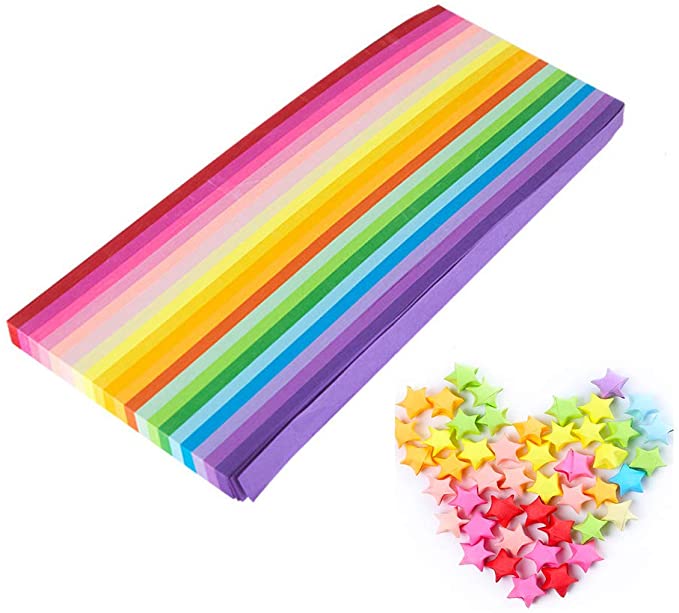 1000 Sheets Origami Stars Paper Double Sided 20 Colors Decoration Paper Strips